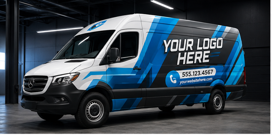 Full Commercial Wrap example using fictional Your Logo Here branding