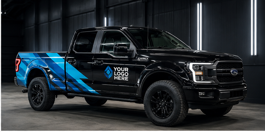 Partial Commercial Wrap example using fictional Your Logo Here branding