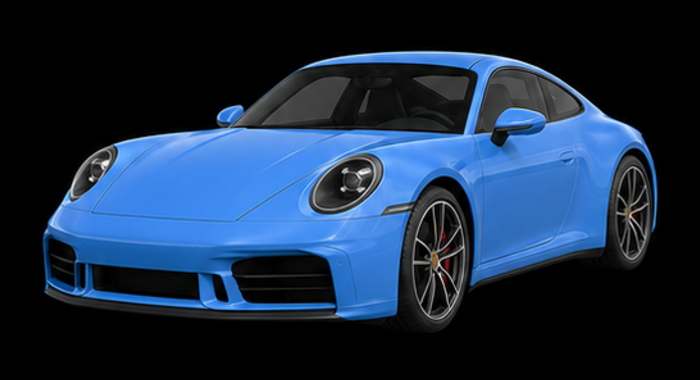 Full Body PPF coverage highlighted in blue on a Porsche 911