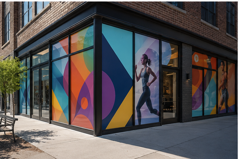 Storefront + Printed Window Graphics architectural film example